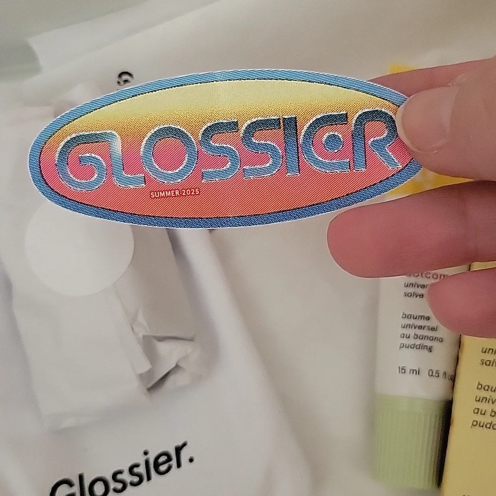▪︎☆ Glossier Banana Pudding Balm Dotcom & Banana Key Chain~ Balm Holder - Picture 4 of 7